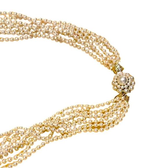 Vintage Multi Strand Faux Pearl Necklace - Picture 2 of 4